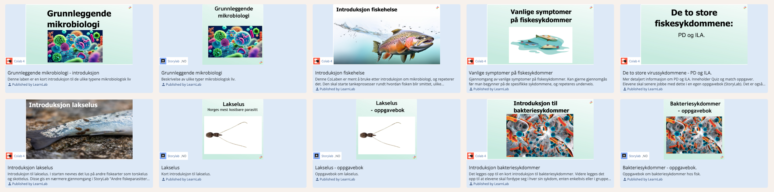 Illustrasjonsbilde som viser innholdselementene i serien